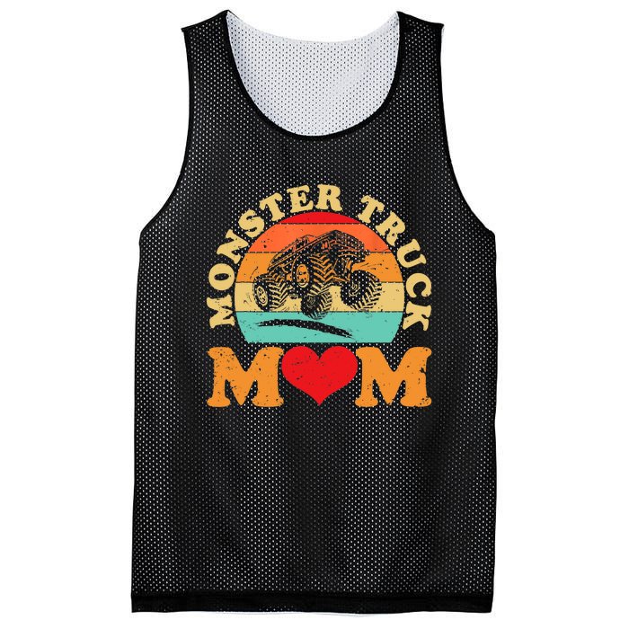 Monster Truck Mom Retro Vintage Monster Truck Mother's Day Mesh Reversible Basketball Jersey Tank