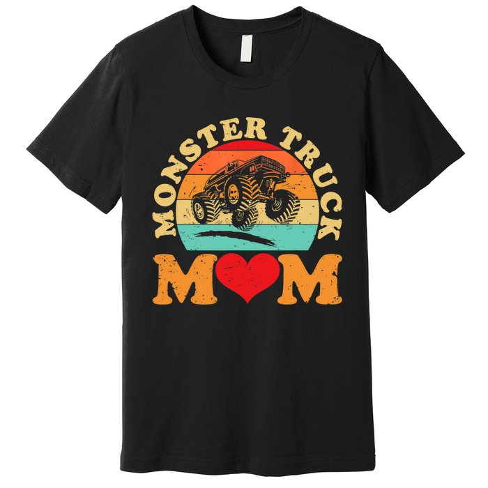 Monster Truck Mom Retro Vintage Monster Truck Mother's Day Premium T-Shirt