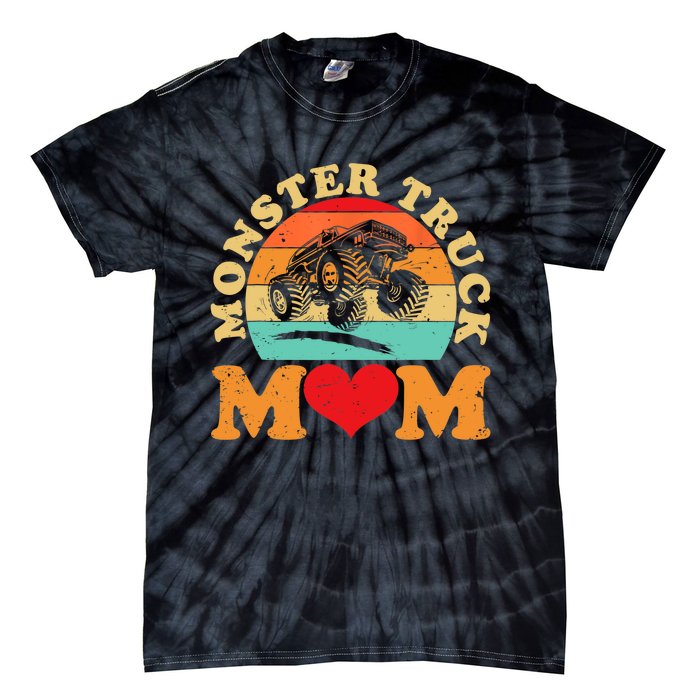 Monster Truck Mom Retro Vintage Monster Truck Mother's Day Tie-Dye T-Shirt