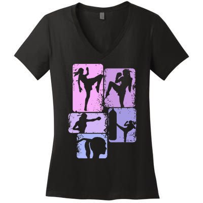 Muay Thai Women's V-Neck T-Shirt