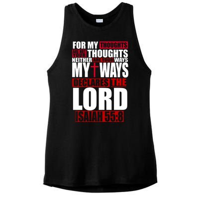 My Thoughts My Ways Declarers The Lord Isaiah 55:8 Ladies PosiCharge Tri-Blend Wicking Tank