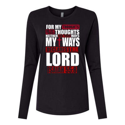 My Thoughts My Ways Declarers The Lord Isaiah 55:8 Womens Cotton Relaxed Long Sleeve T-Shirt