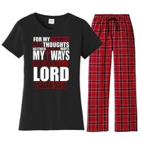 My Thoughts My Ways Declarers The Lord Isaiah 55:8 Women's Flannel Pajama Set