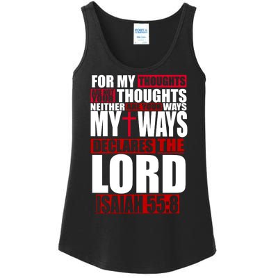 My Thoughts My Ways Declarers The Lord Isaiah 55:8 Ladies Essential Tank