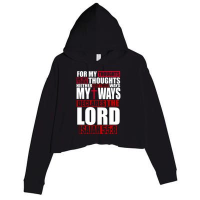 My Thoughts My Ways Declarers The Lord Isaiah 55:8 Crop Fleece Hoodie