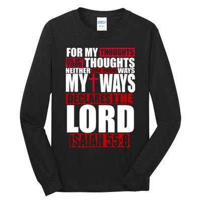 My Thoughts My Ways Declarers The Lord Isaiah 55:8 Tall Long Sleeve T-Shirt