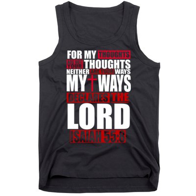 My Thoughts My Ways Declarers The Lord Isaiah 55:8 Tank Top