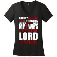 My Thoughts My Ways Declarers The Lord Isaiah 55:8 Women's V-Neck T-Shirt