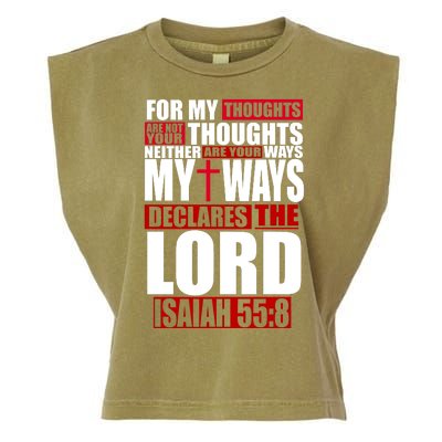 My Thoughts My Ways Declarers The Lord Isaiah 55:8 Garment-Dyed Women's Muscle Tee