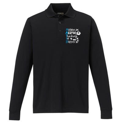 Math Teacher Math Student Mistakes Allow Thinking To Happen Performance Long Sleeve Polo