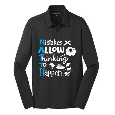 Math Teacher Math Student Mistakes Allow Thinking To Happen Silk Touch Performance Long Sleeve Polo