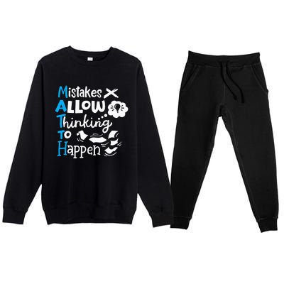 Math Teacher Math Student Mistakes Allow Thinking To Happen Premium Crewneck Sweatsuit Set