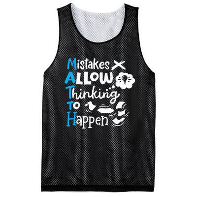 Math Teacher Math Student Mistakes Allow Thinking To Happen Mesh Reversible Basketball Jersey Tank