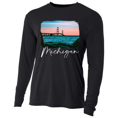 Michigan T Michigan Pride Michigan Lover Cooling Performance Long Sleeve Crew