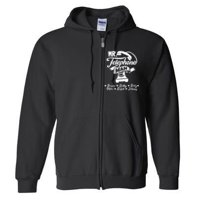 Mr. Telephone Man Ronnie Bobby Ricky Mike Ralph & Johnny Full Zip Hoodie