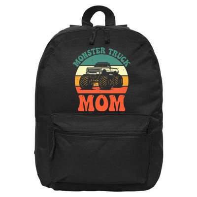 Monster Truck Mom Retro Vintage Monster Truck 16 in Basic Backpack