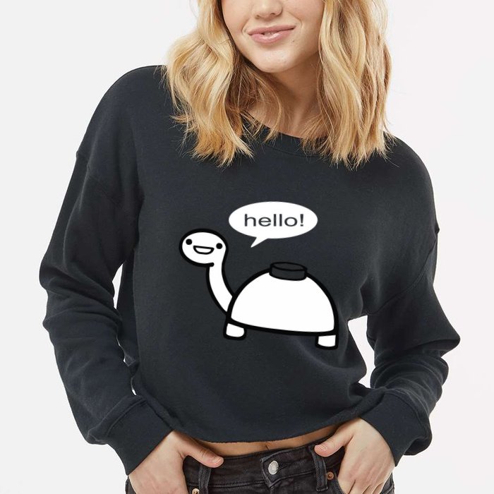 Mine Turtle Cropped Pullover Crew
