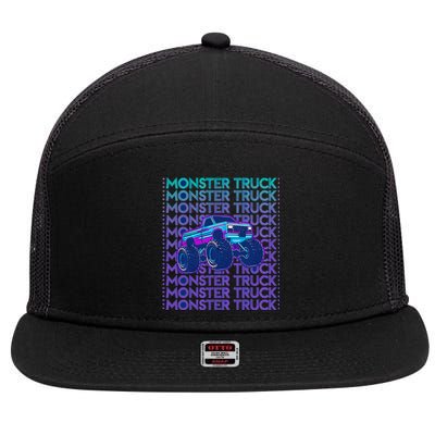 Monster Truck 7 Panel Mesh Trucker Snapback Hat