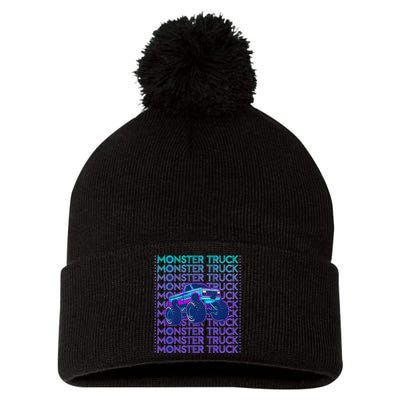 Monster Truck Pom Pom 12in Knit Beanie