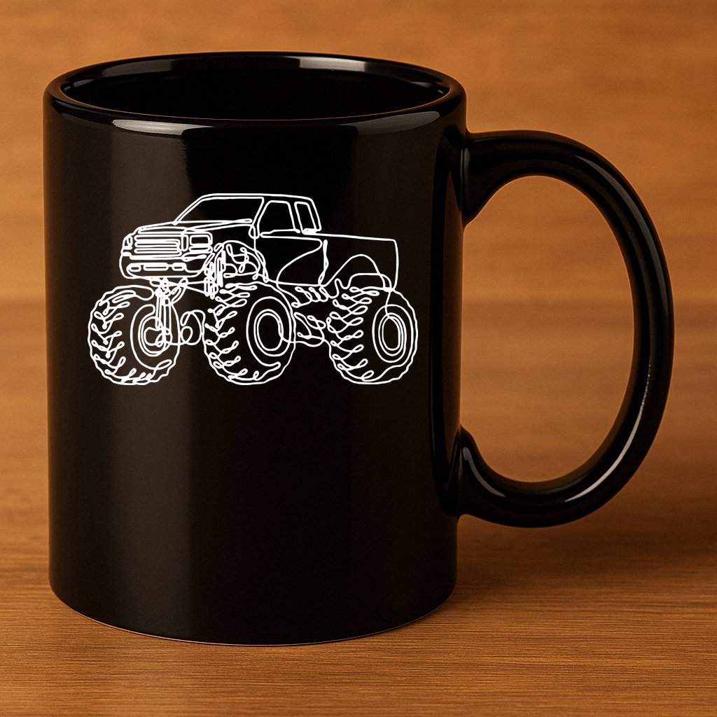 Monster Truck 11oz C Handle Ceramic Mug