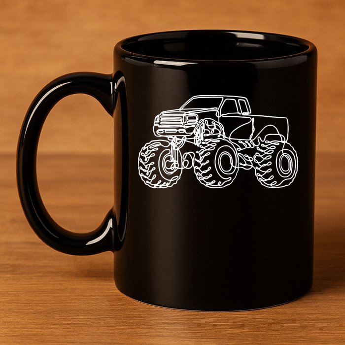 Monster Truck 11oz C Handle Ceramic Mug