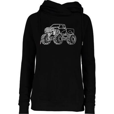 Monster Truck Womens Funnel Neck Pullover Hood