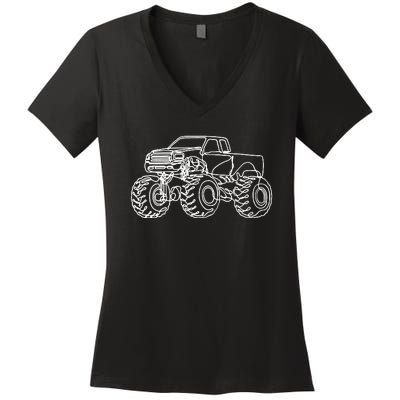 Monster Truck Women's V-Neck T-Shirt