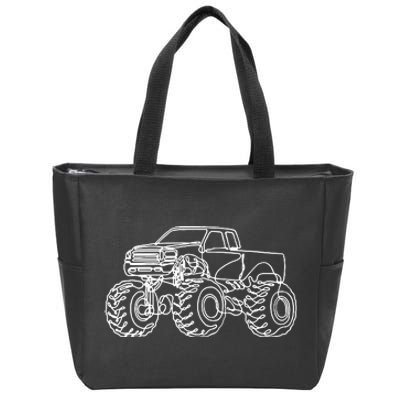 Monster Truck Zip Tote Bag