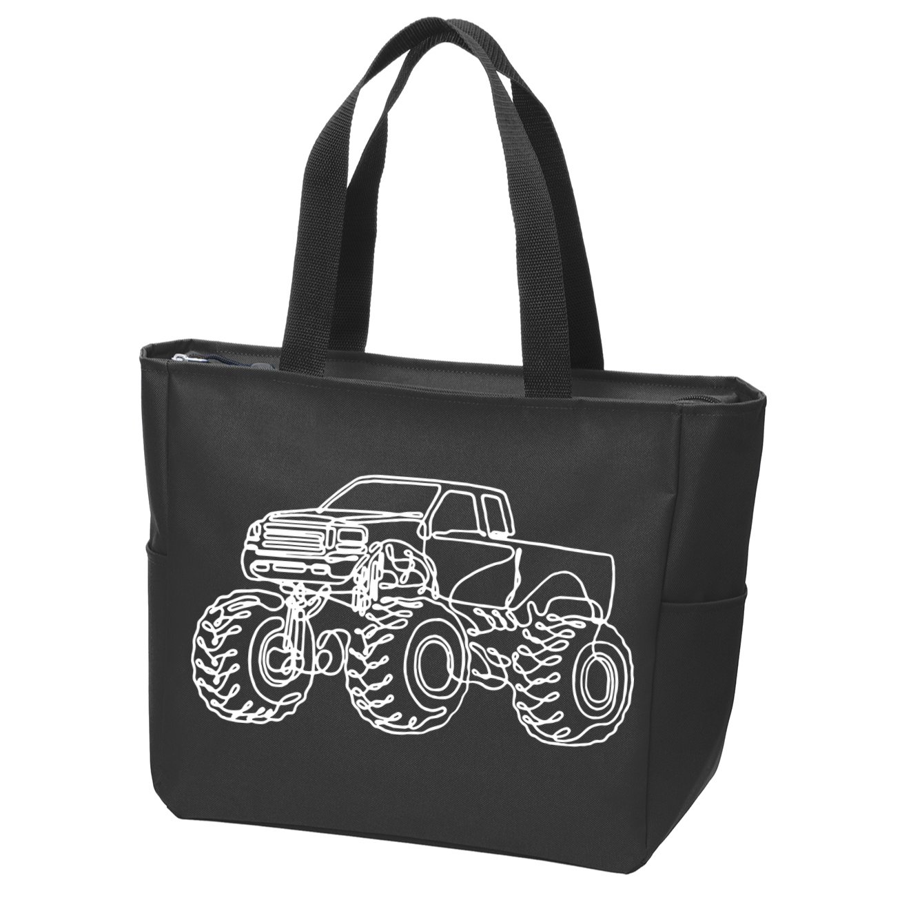 Monster Truck Zip Tote Bag