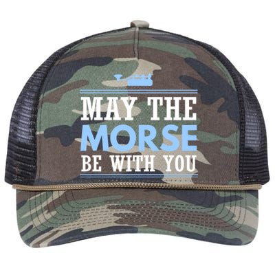 May The Morse Be With You Gift Code Ham Radio Gift Retro Rope Trucker Hat Cap