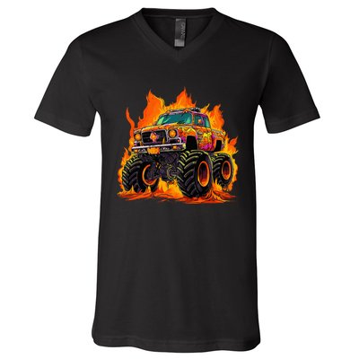 Monster Truck V-Neck T-Shirt