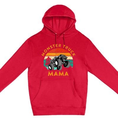 Monster Truck Mama Retro Vintage Style Monster Truck Premium Pullover Hoodie