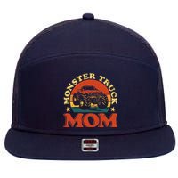 Monster Truck Mom Funny Mother's Day Vintage Monster Truck 7 Panel Mesh Trucker Snapback Hat