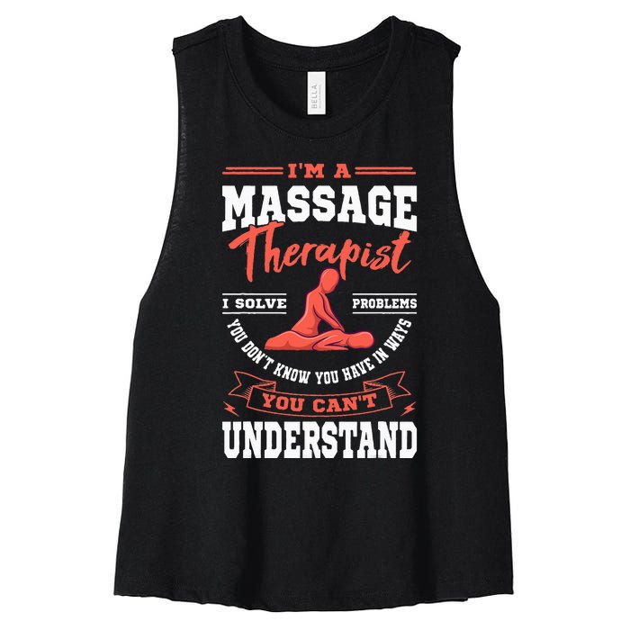 Massage Therapist Masseuse Masseur Therapy Body Treatment Women's Racerback Cropped Tank