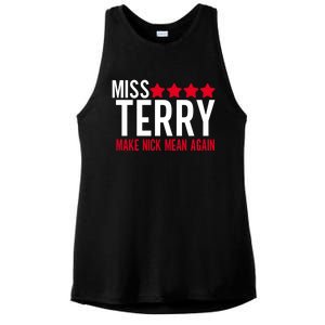 Miss Terry Make Nick Mean Again Ladies PosiCharge Tri-Blend Wicking Tank