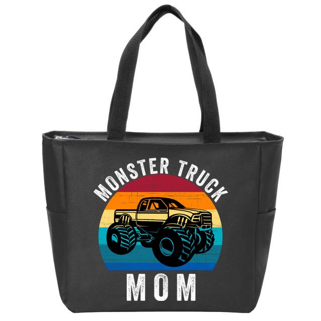 Monster Trucks Mom MotherS Day Moms Love Monster Trucks Too Monster Truck Fan Zip Tote Bag