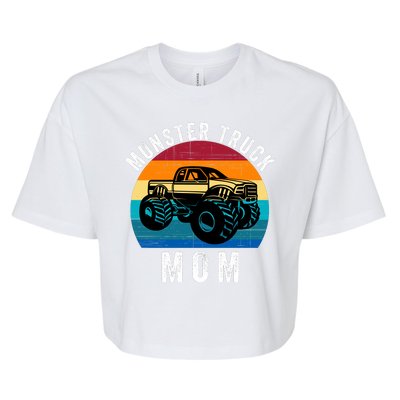 Monster Trucks Mom MotherS Day Moms Love Monster Trucks Too Monster Truck Fan Bella+Canvas Jersey Crop Tee