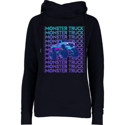 Monster Truck Womens Funnel Neck Pullover Hood