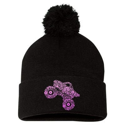 Monster Truck Pom Pom 12in Knit Beanie