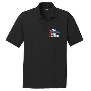 Math Teacher Make Merica Think Harder Anti Trump 2020 Gift PosiCharge RacerMesh Polo