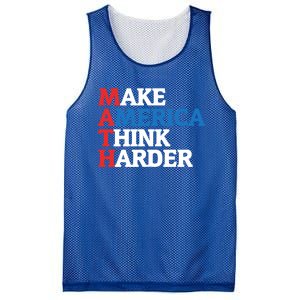 Math Teacher Make Merica Think Harder Anti Trump 2020 Gift Mesh Reversible Basketball Jersey Tank