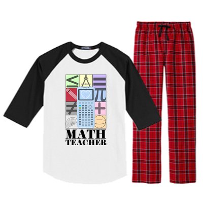 Math Teacher Raglan Sleeve Pajama Set