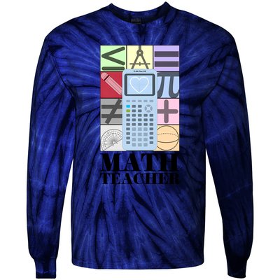 Math Teacher Tie-Dye Long Sleeve Shirt