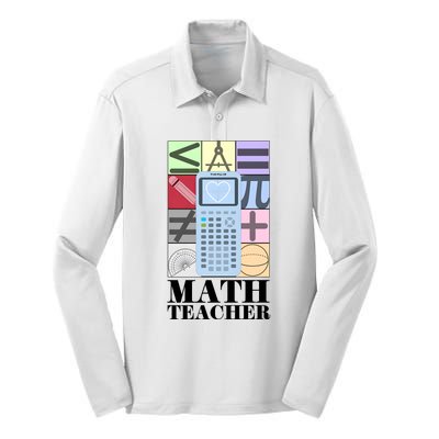 Math Teacher Silk Touch Performance Long Sleeve Polo