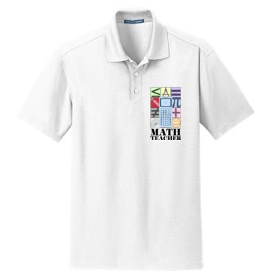 Math Teacher Dry Zone Grid Polo