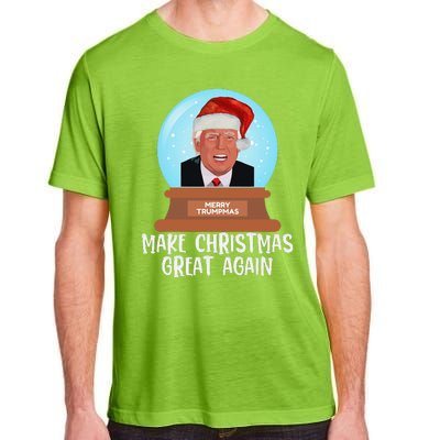 Merry Trumpmas Make Christmas Great Again Trump Snow Globe Adult ChromaSoft Performance T-Shirt