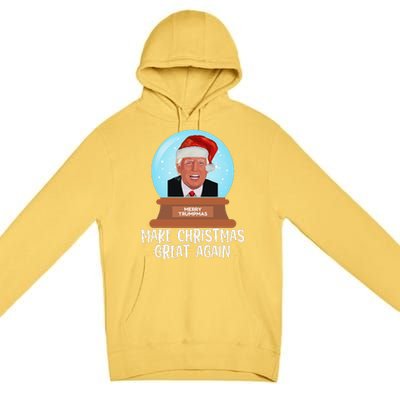 Merry Trumpmas Make Christmas Great Again Trump Snow Globe Premium Pullover Hoodie