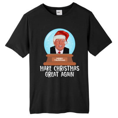 Merry Trumpmas Make Christmas Great Again Trump Snow Globe Tall Fusion ChromaSoft Performance T-Shirt