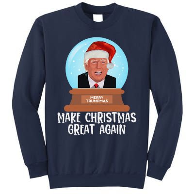 Merry Trumpmas Make Christmas Great Again Trump Snow Globe Sweatshirt