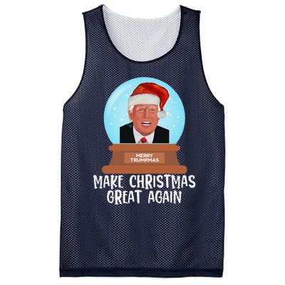 Merry Trumpmas Make Christmas Great Again Trump Snow Globe Mesh Reversible Basketball Jersey Tank